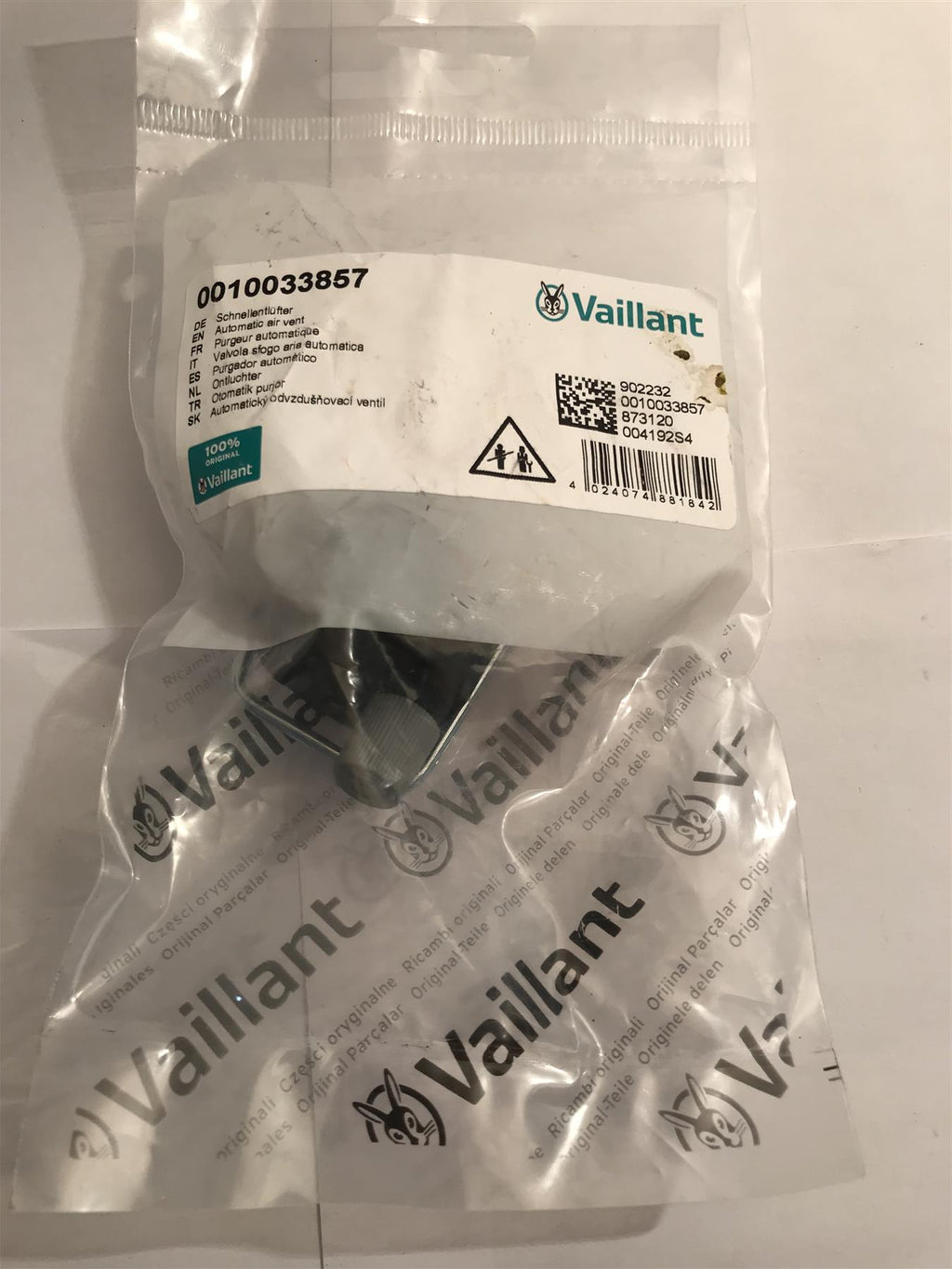Vaillant 0010033857 Automatic De Aerator Air Vent Pressure