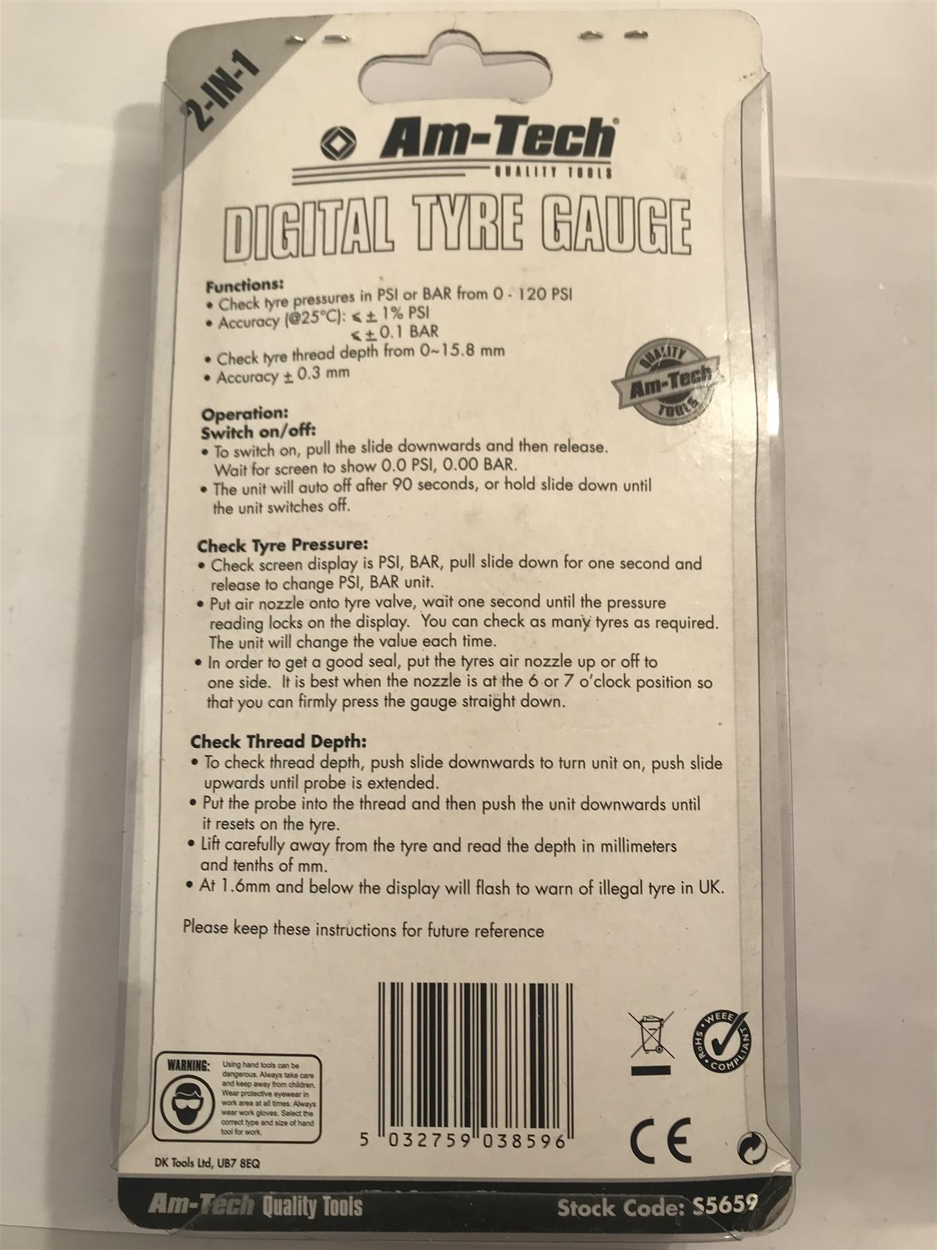 Amtech 2 in 1 Digital Type Gauge  S5659