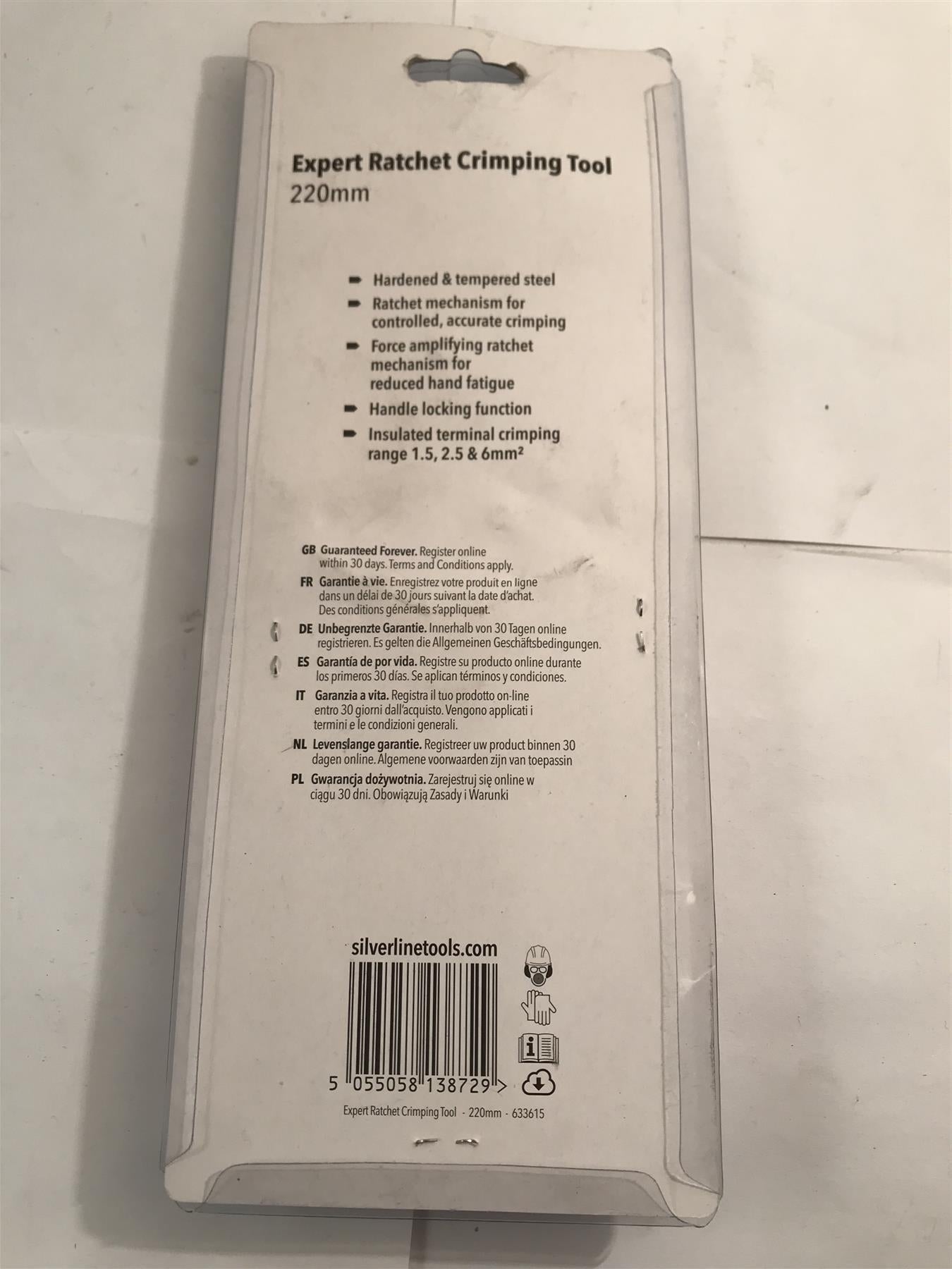 Silverline Expert Ratchet Crimping Tool 220mm  633615