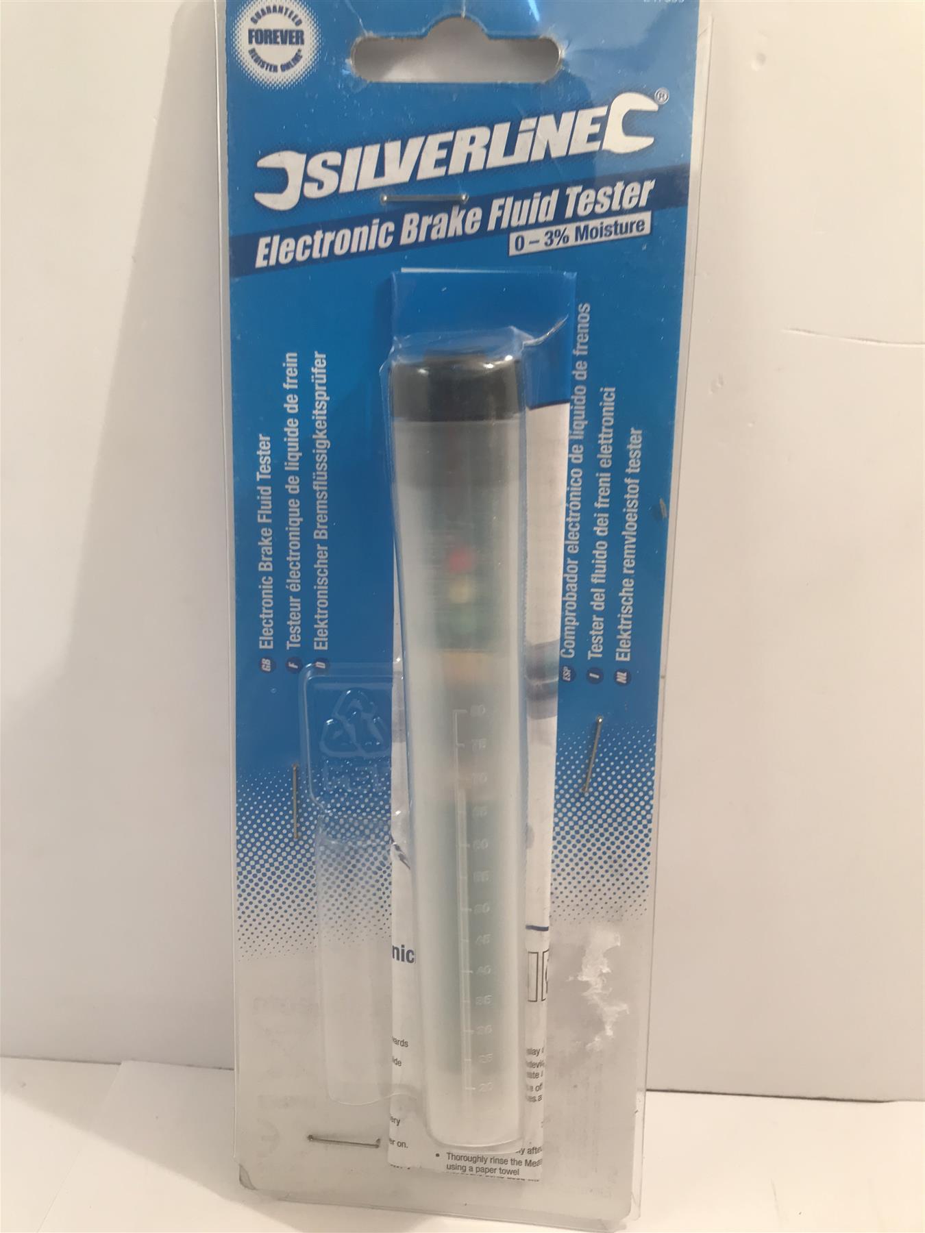 Electronic Brake Fluid Tester 0-3% Moisture 3 Colour LED Display 247609