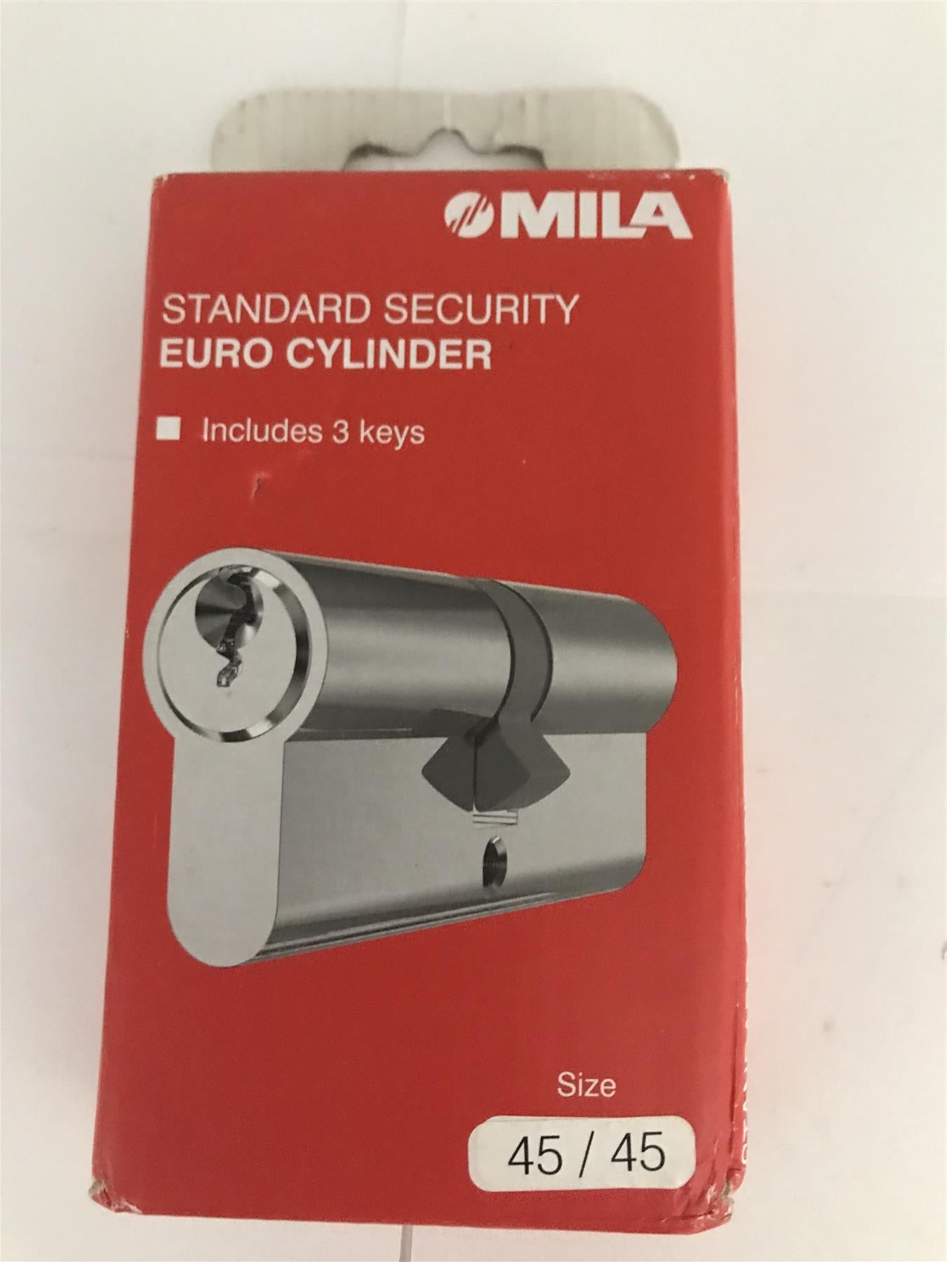 Mila Standard Security Euro Cylinder 45/45 Chrome includes 3 keys BX4545EDPCM6