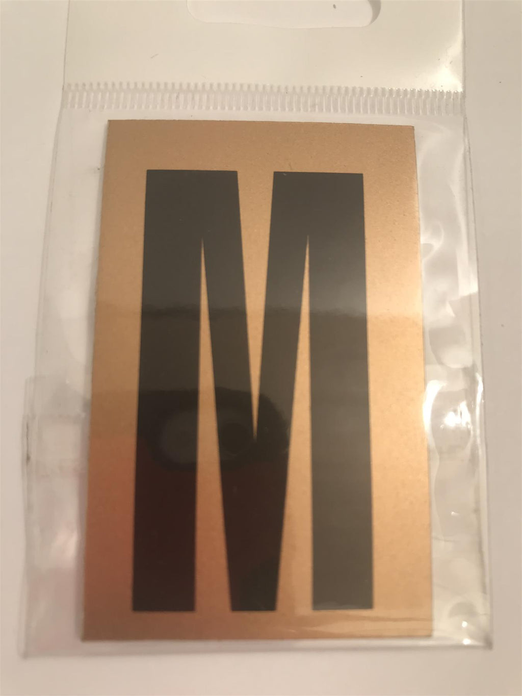Gold/Black Letter M Self Adhesive 1" x 2"