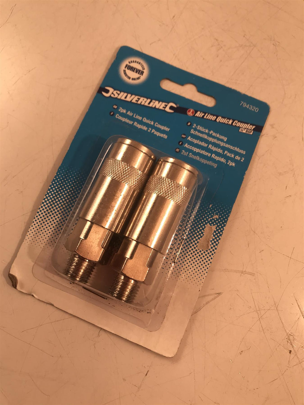 Silverline 794320 Air Line Quick Coupler Male Socket 2pk 1/4" BSP