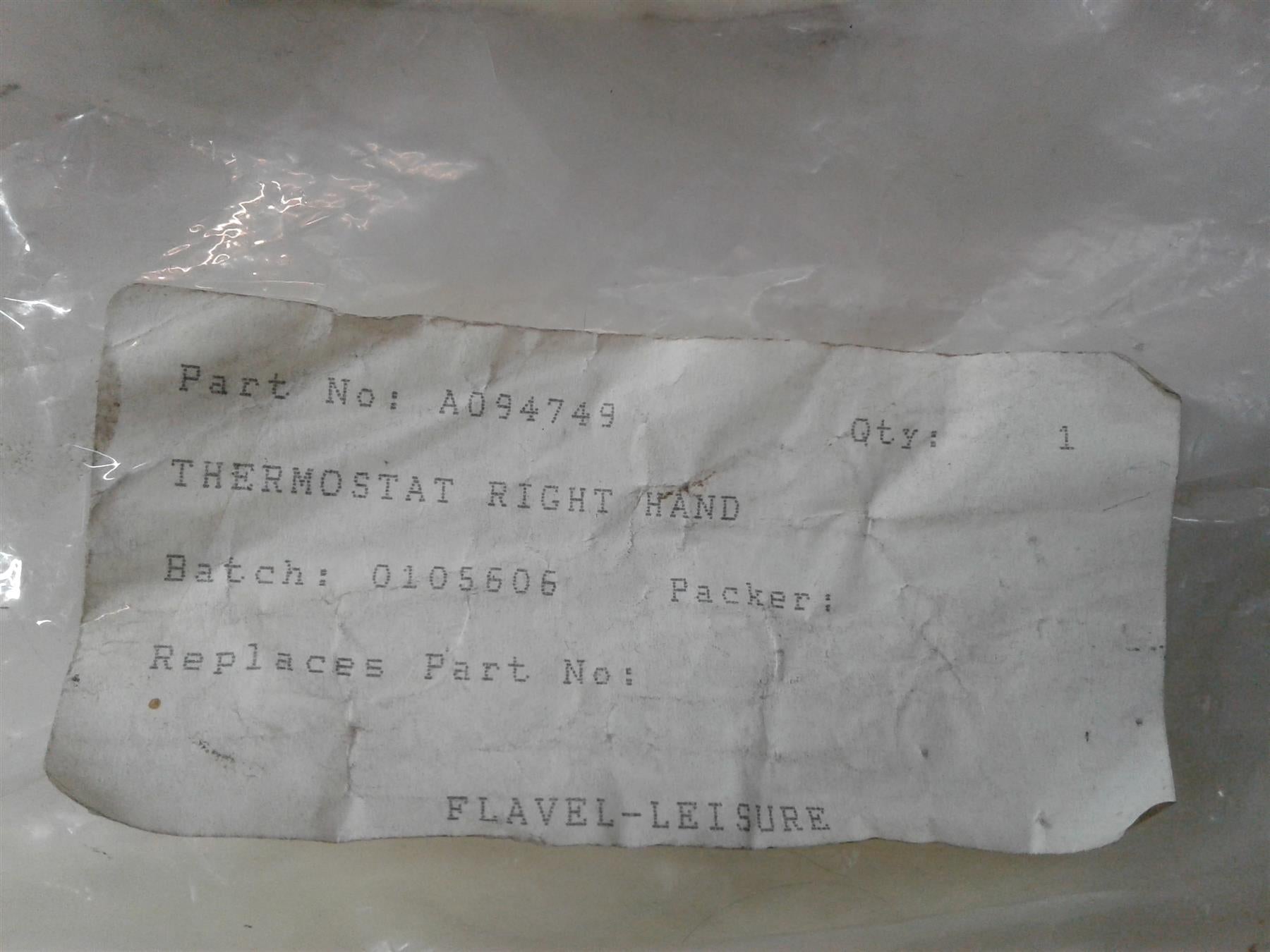 NEW Leisure Rangemaster GAS Oven Right Hand Thermostat Genuine A094749