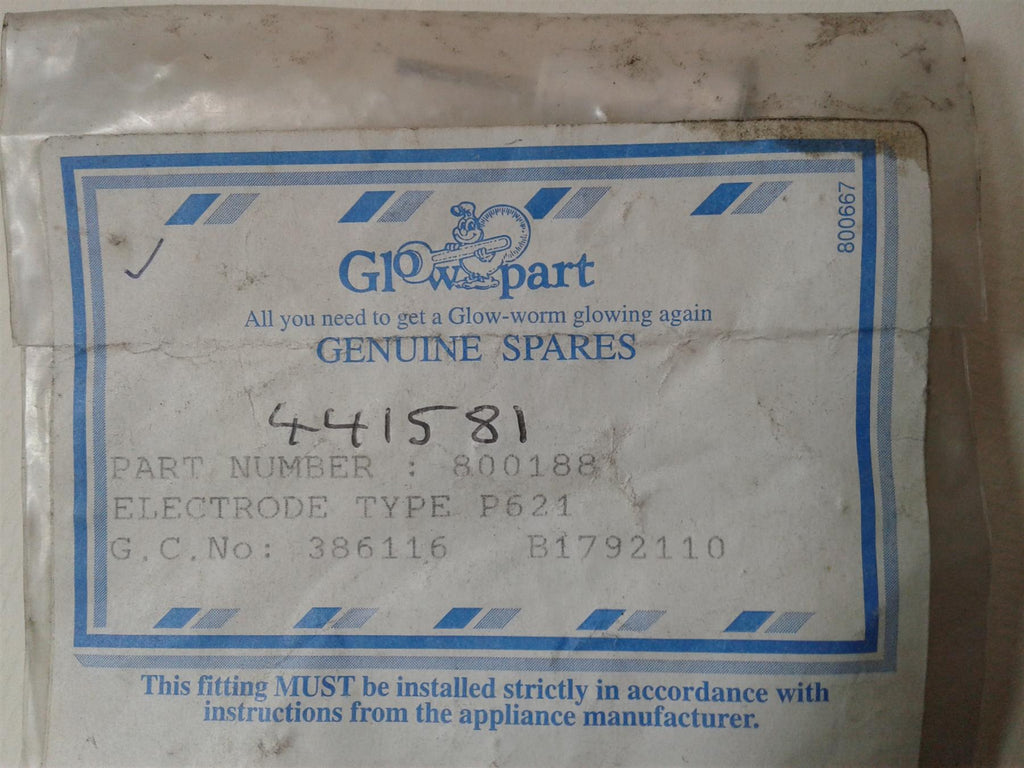 NEW GLOW WORM SPACESAVER KFB BOILER ELECTRODE P621 S800188