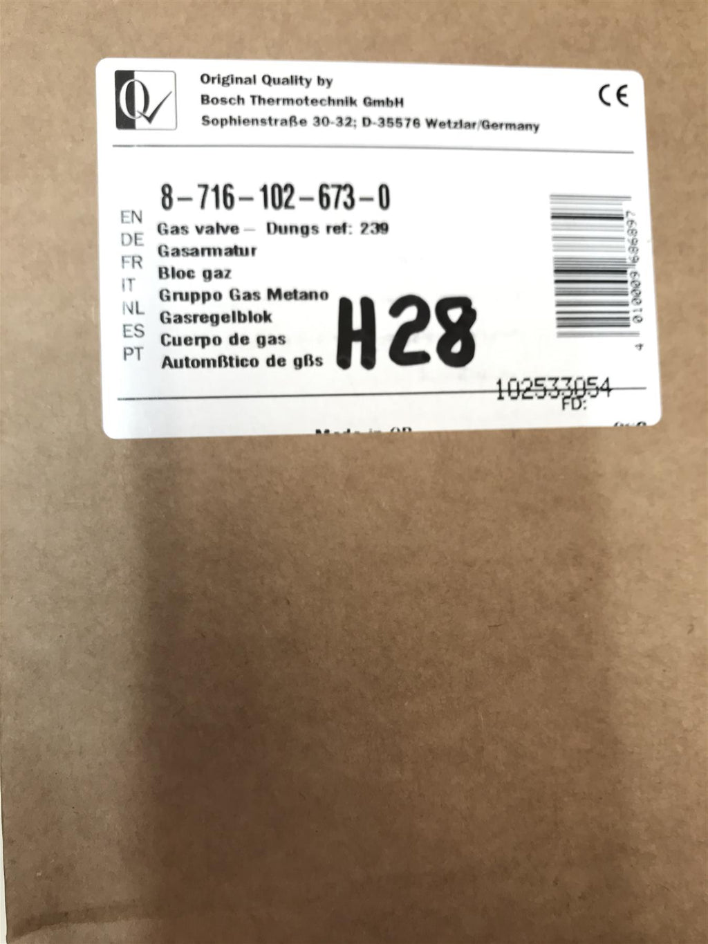 New Worcester 24CDi & 28CDi Gas Valve 87161026730 Dungs 239