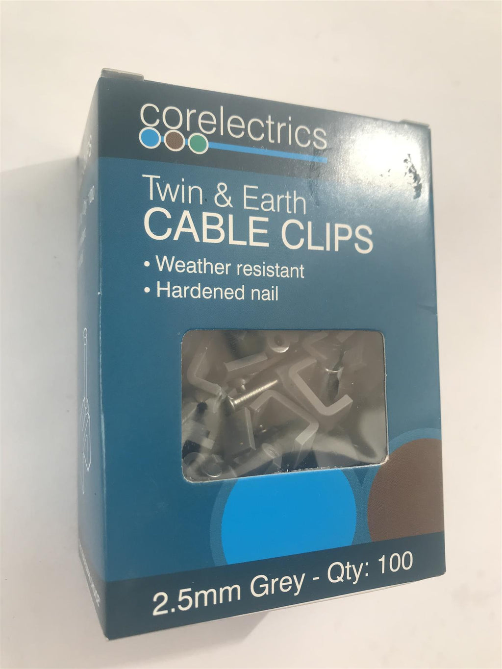 Corelectrics 2.5mm Twin & Earth Cable Clips Grey  TEH25M747