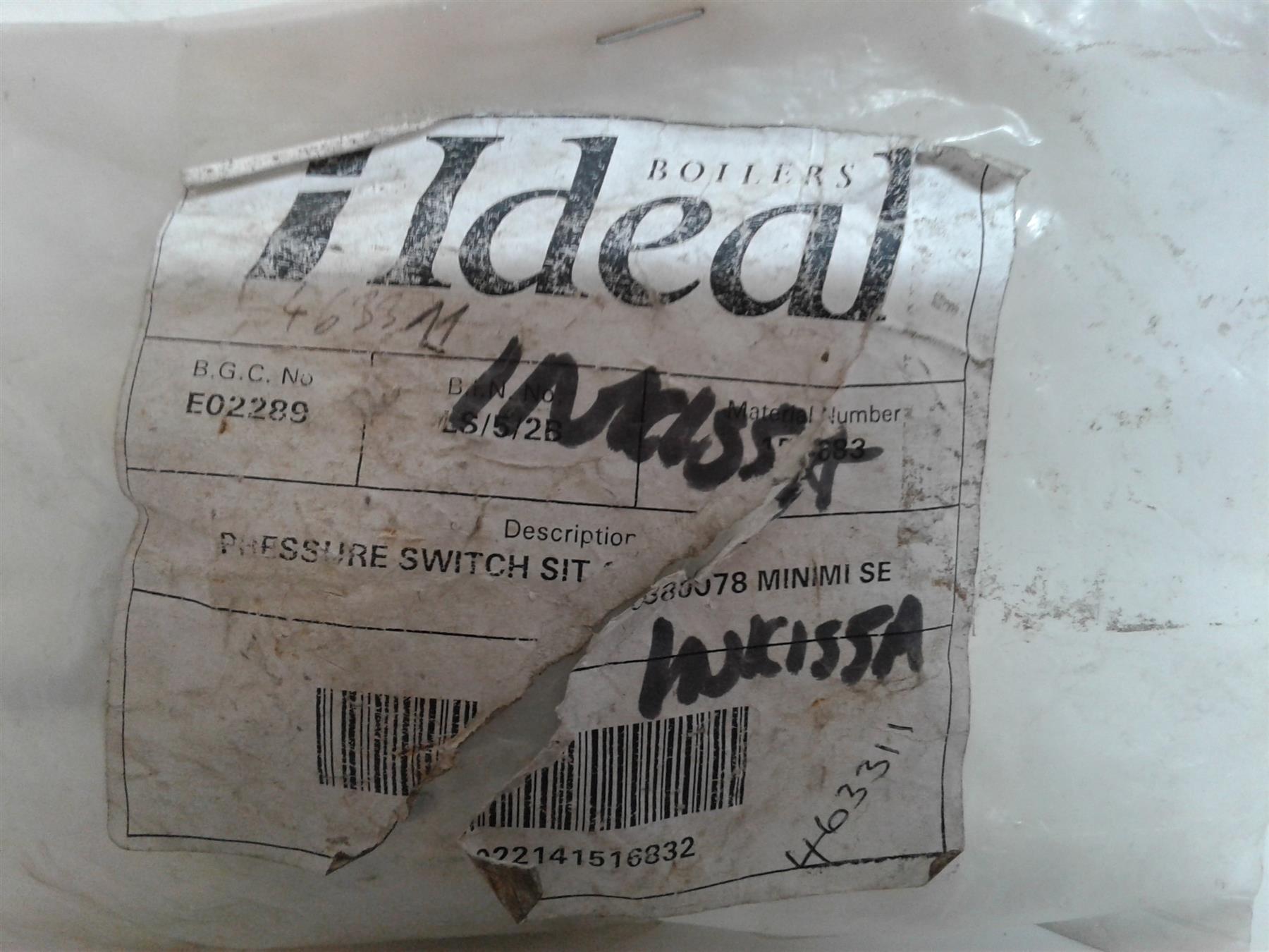 NEW IDEAL MINIMISER SE BOILER PRESSURE SWITCH 0380078 151683