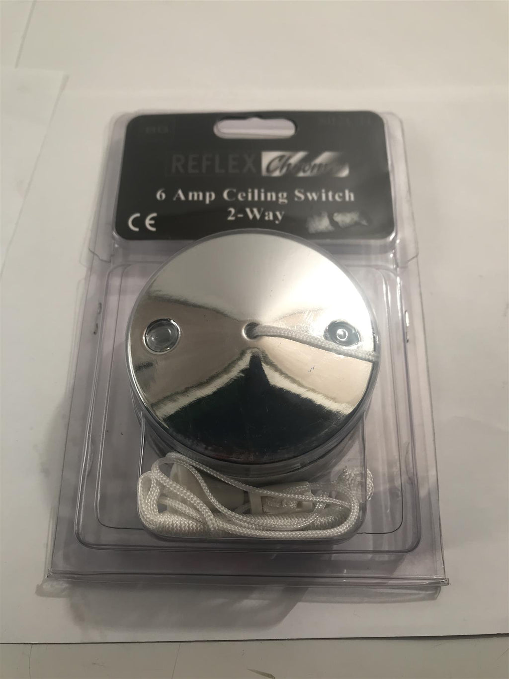 BG Chrome Effect 6 Amp Ceiling Switch 2 Way  802CH-01