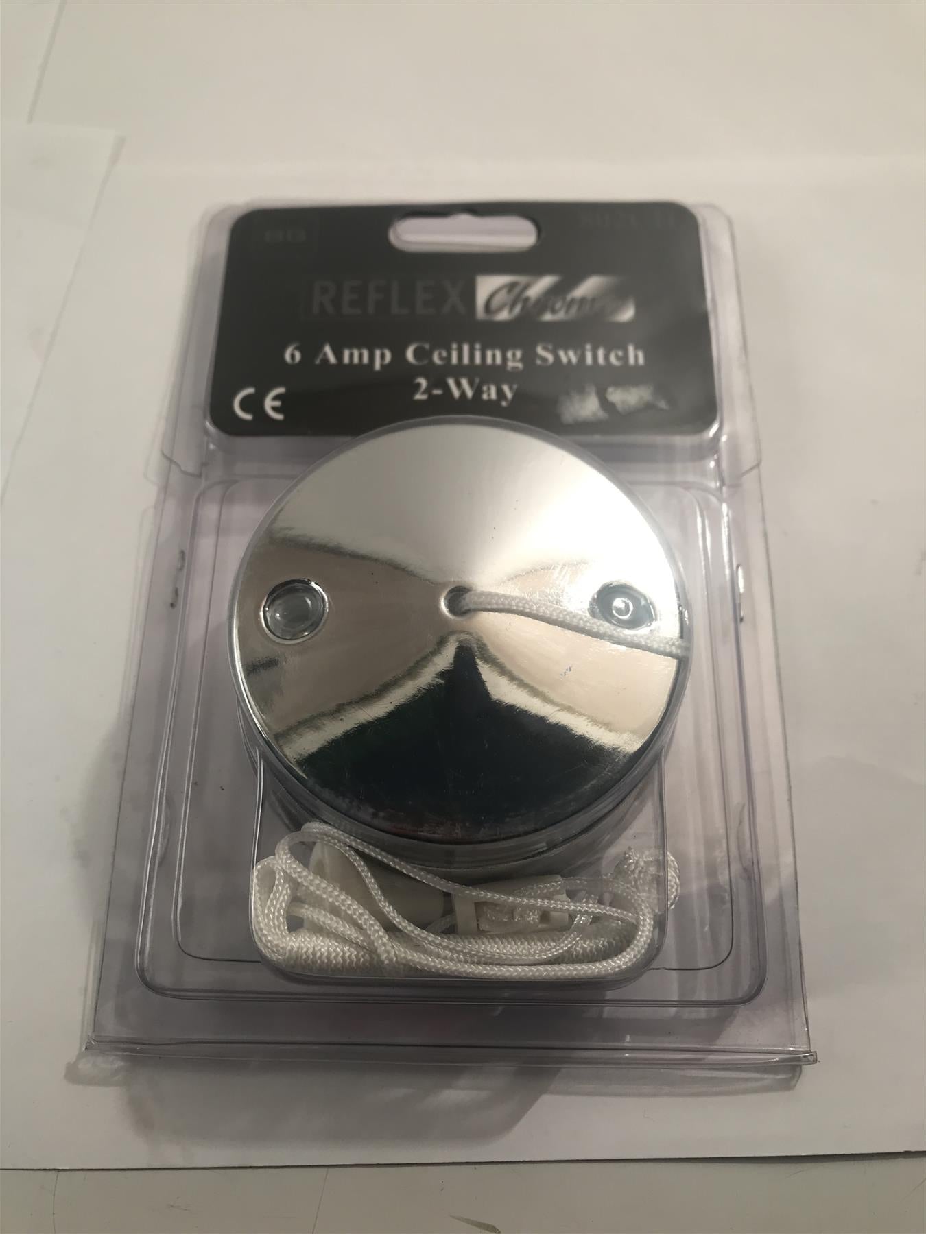 BG Chrome Effect 6 Amp Ceiling Switch 2 Way  802CH-01