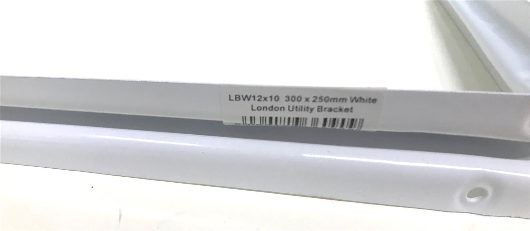 300x250mm 12"x10" Metal Shelf Support London Bracket White Strong Sturdy