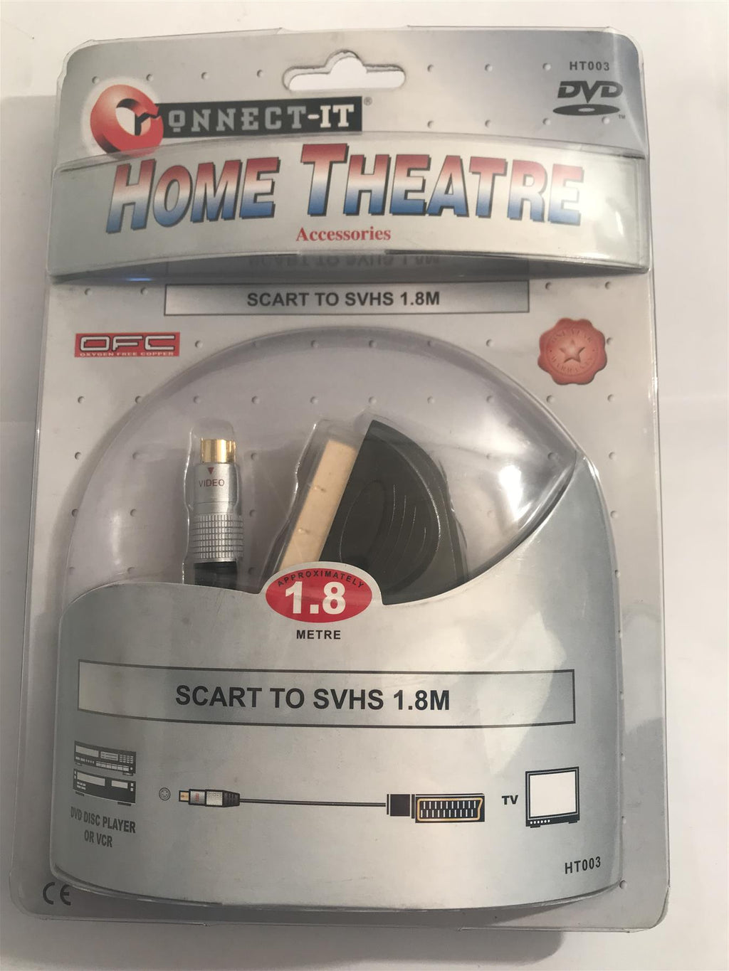 Connect-It Home Theatre Scart to SVHS 4 Pin Male Connector  HT0031.8m
