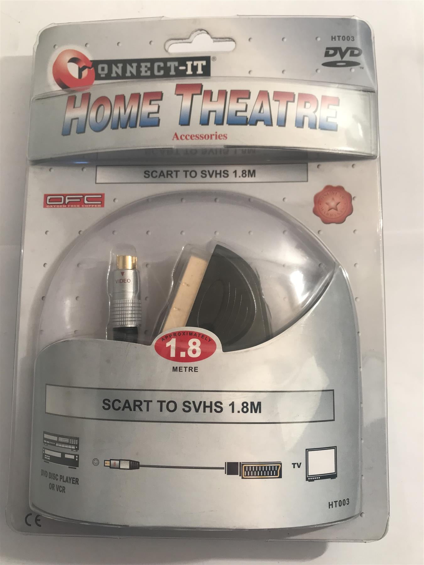 Connect-It Home Theatre Scart to SVHS 4 Pin Male Connector  HT0031.8m