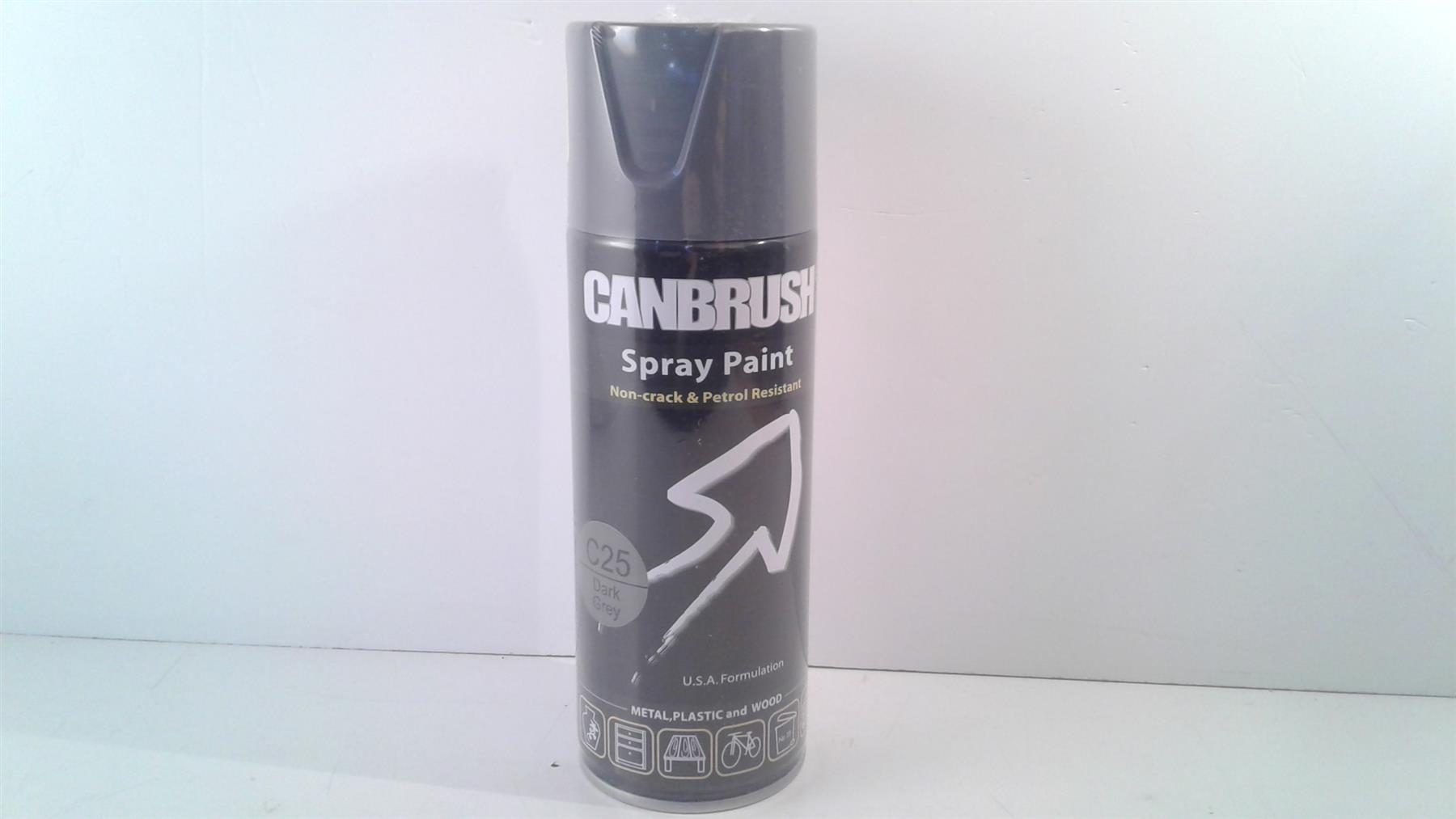 Canbrush Spray Paint C25 Dark Grey for metal, plastic and wood