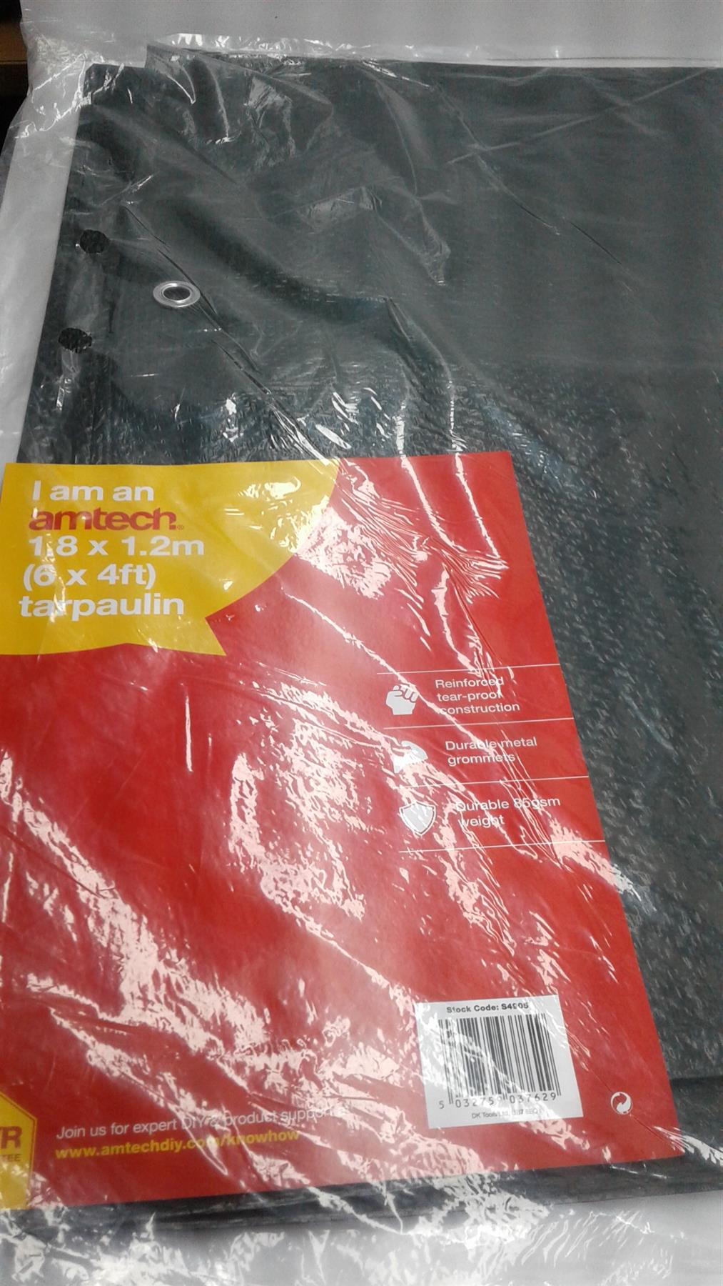 Heavy Duty Waterproof Strong Cover Ground Sheet 6' X 4' Tarpaulin - Green Amtech