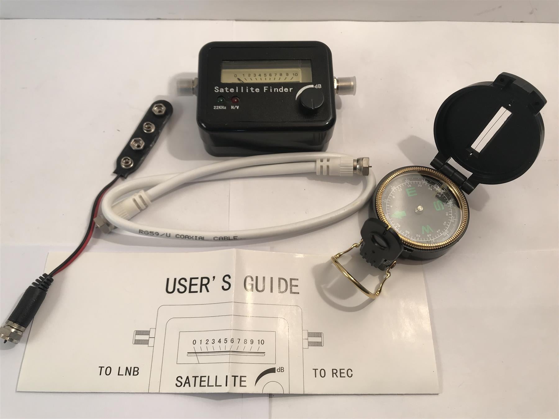 Satellite Finder Satfinder Dish Alignment Meter Full Kit