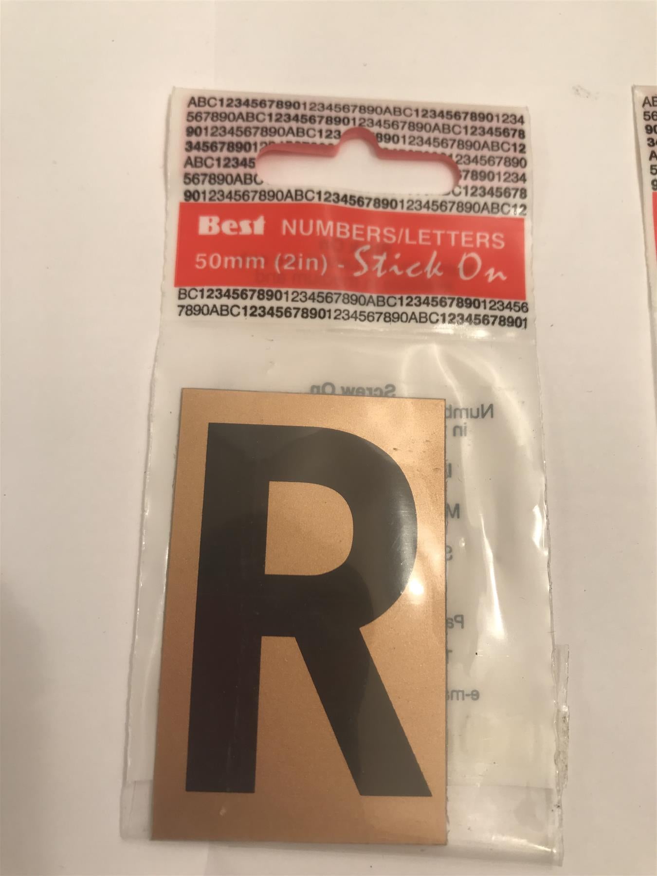 Best Gold/Black Letter R Self Adhesive 1" x 2"