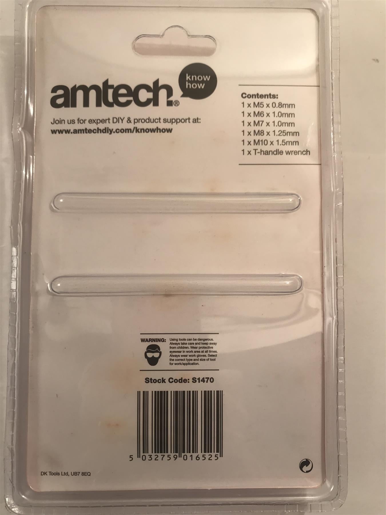 Amtech 6pc Tap Wrench Set M5 M6 M7 M8 M10 & T-handle Wrench  S1470