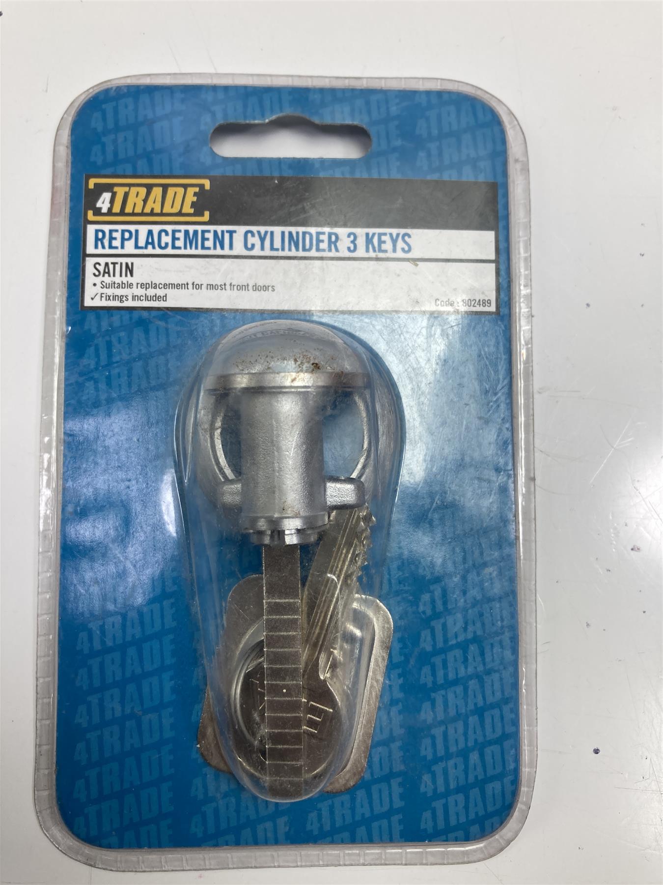 4trade replacement cylinder 3 keys 802489