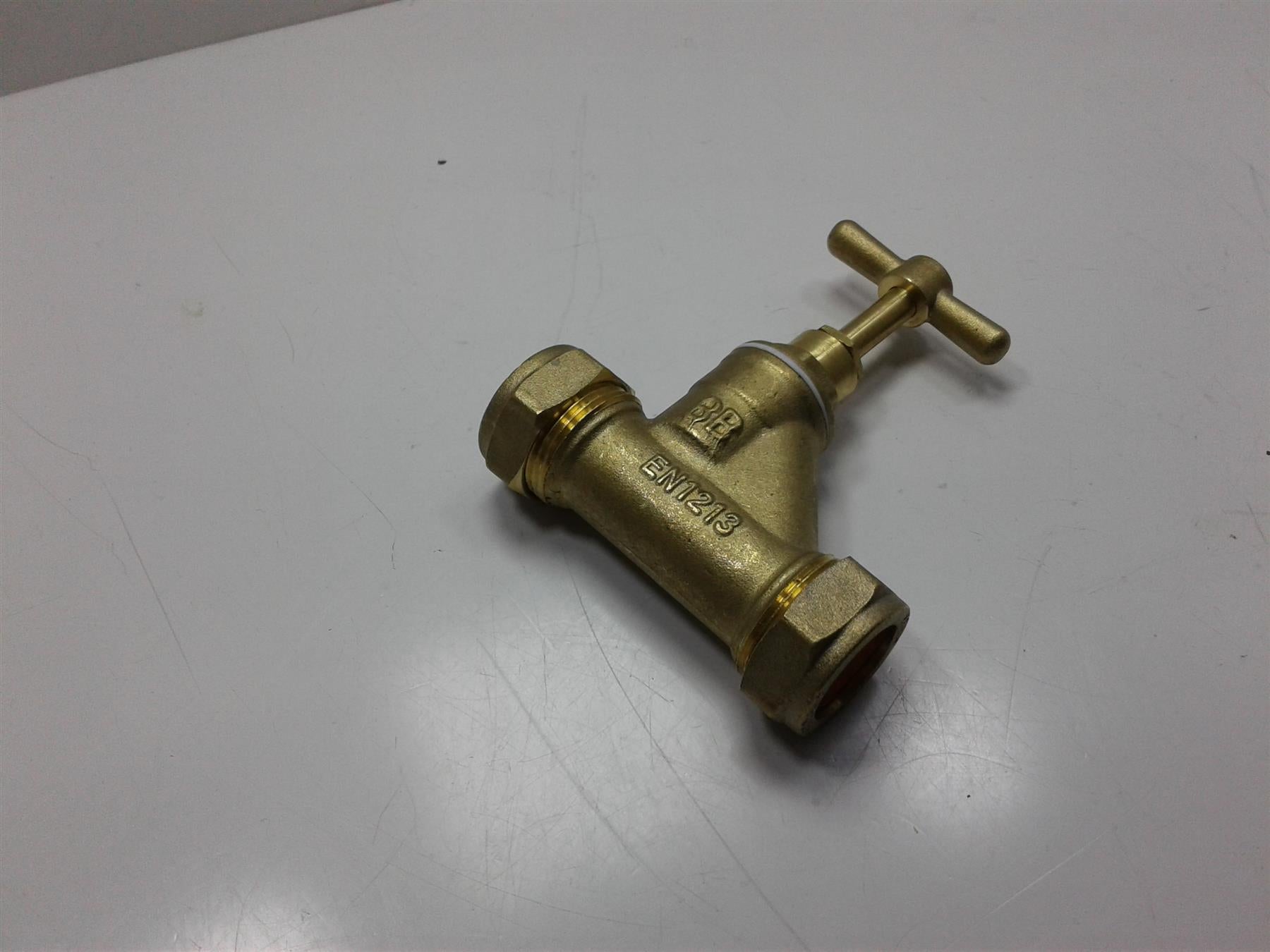 BRASS MAINS STOPCOCK 22mm STOP COCK COMPRESSION TAP