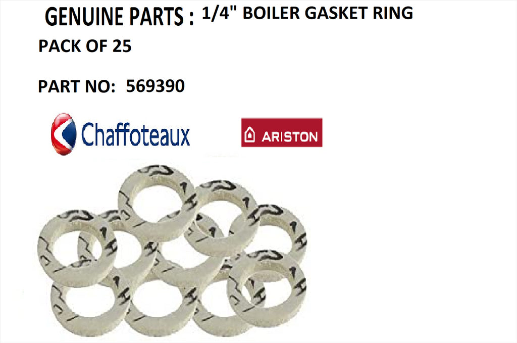 NEW ARISTON 1/4" WATER GAS BOILER GASKET WASHER 569390 GENUINE (25 PACK)