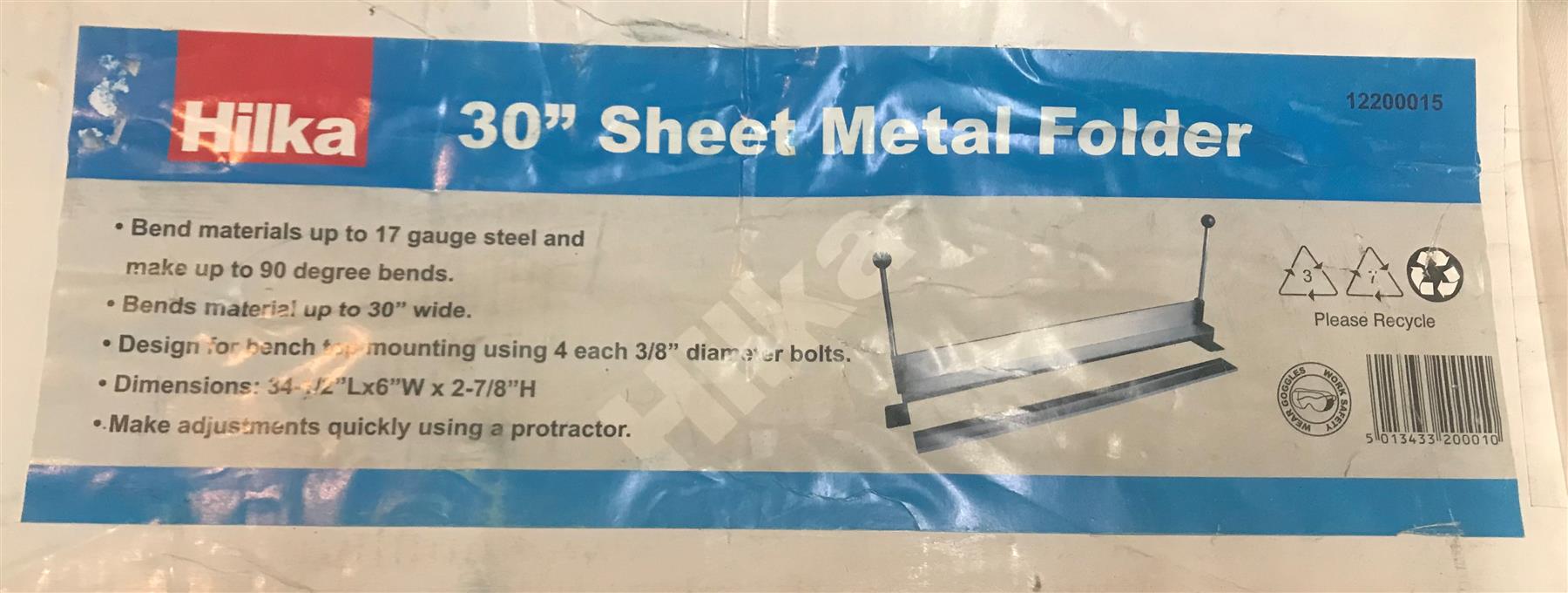 Hilka 30" Sheet Metal Folder 12200015