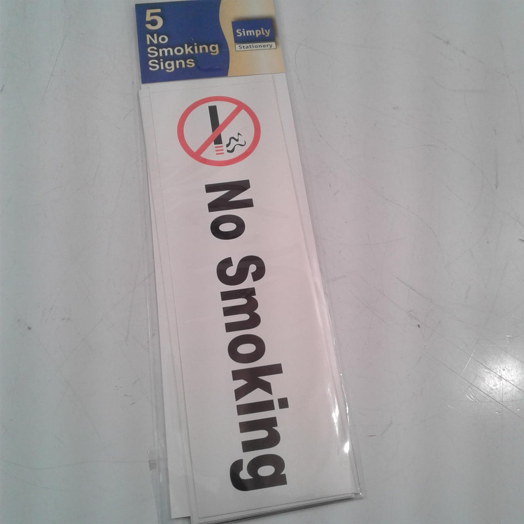 No Smoking Signs self adhesive (Pack of 5)
