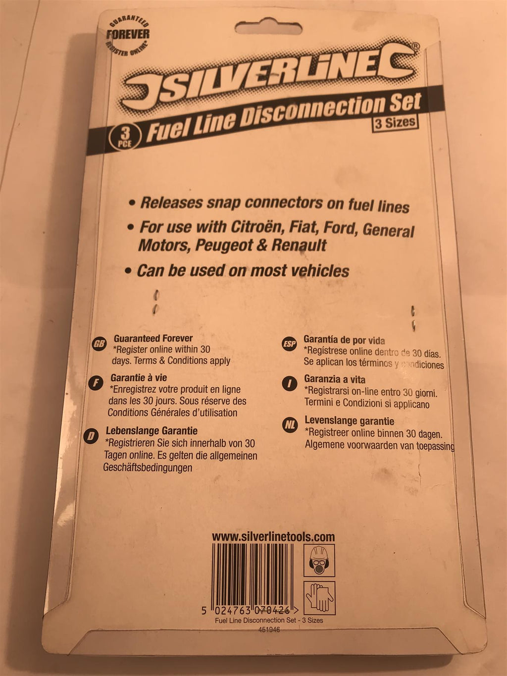 Silverline 3pc Fuel Line Disconnection Set (3 Sizes)  451946