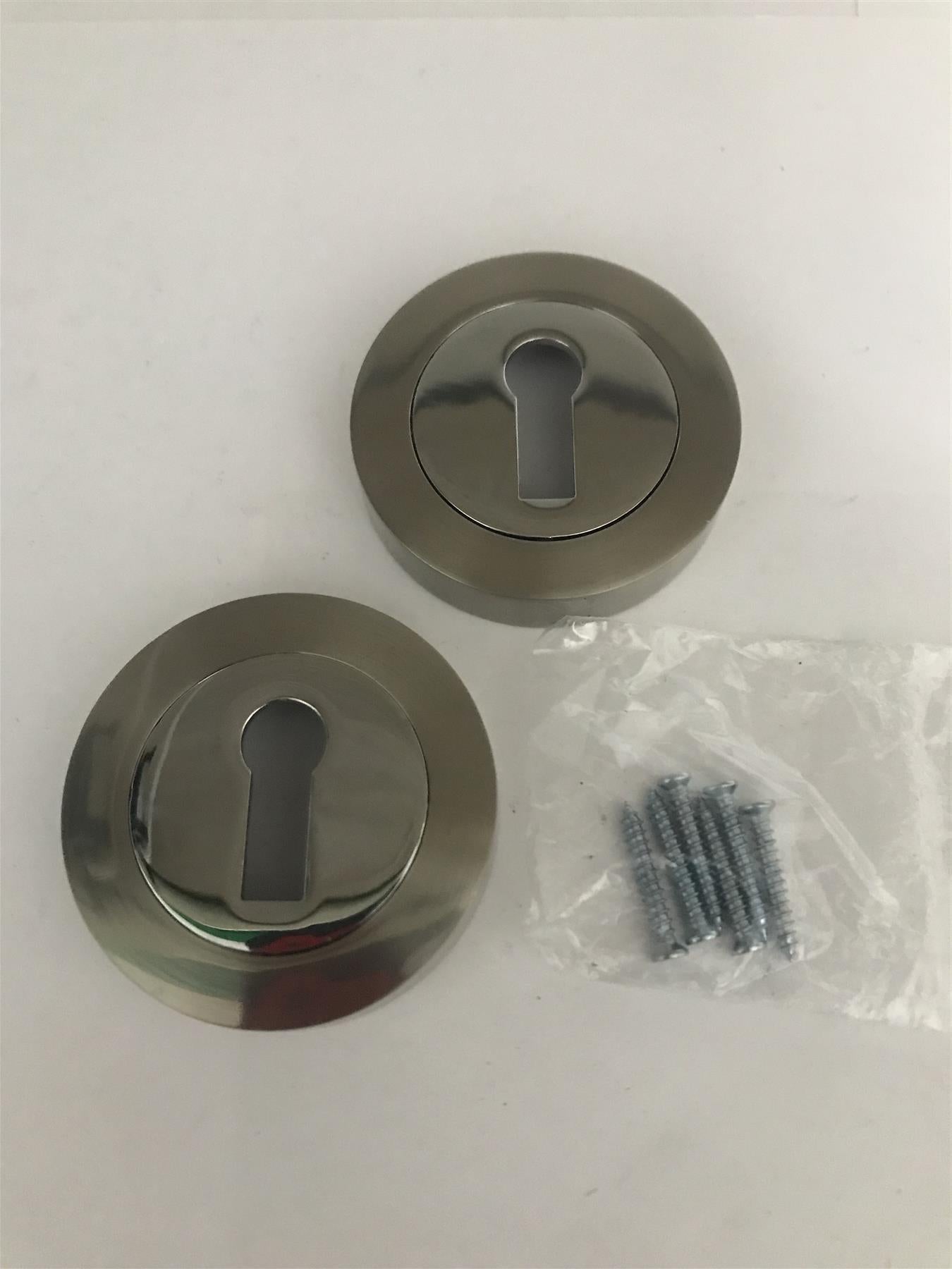 Keyhole Escutcheon Chrome Polished/Satin Nickel  IH ESC.STD.CP/SN 2 Pack