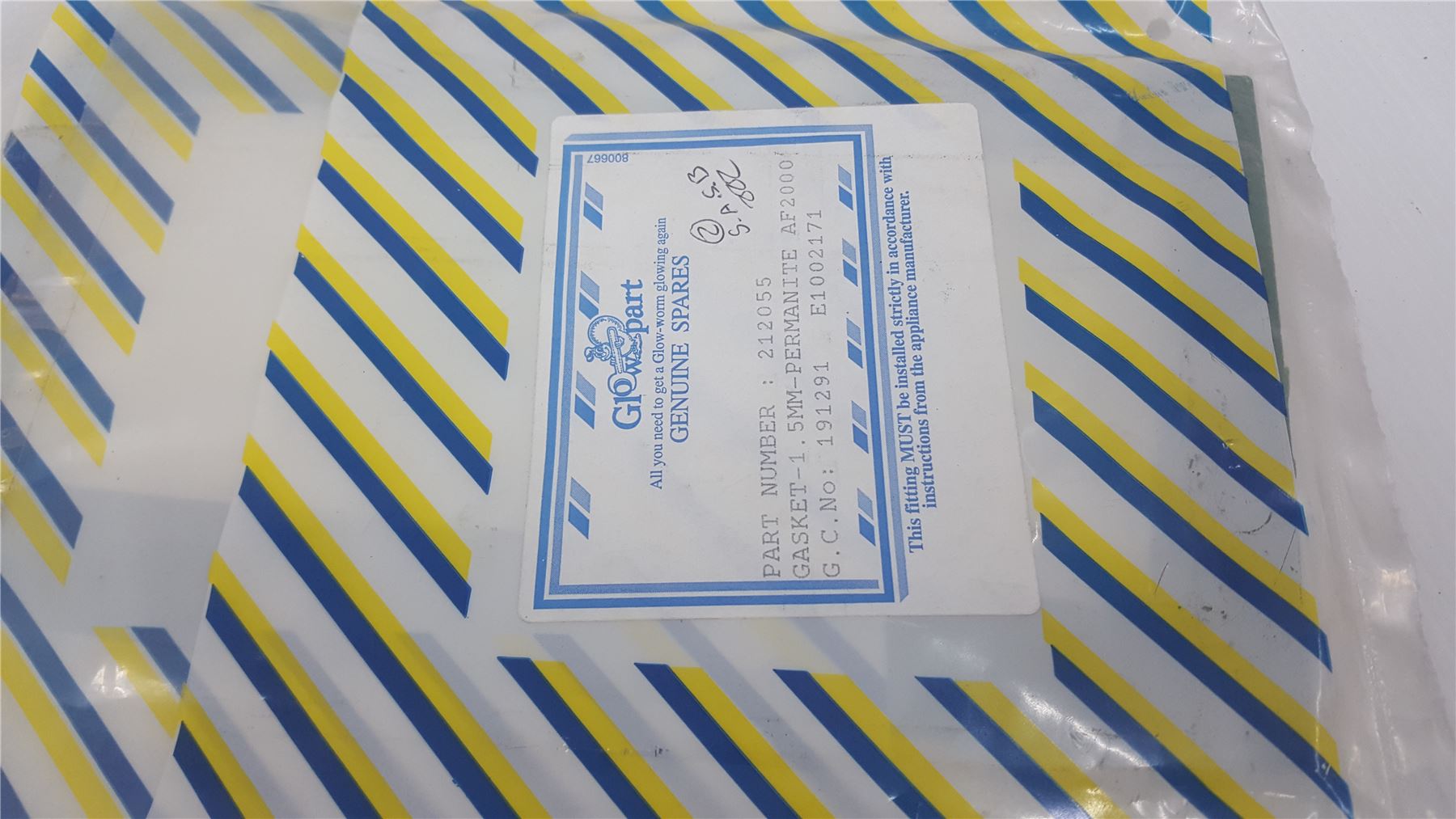 NEW GLOWWORM GASKET 212055
