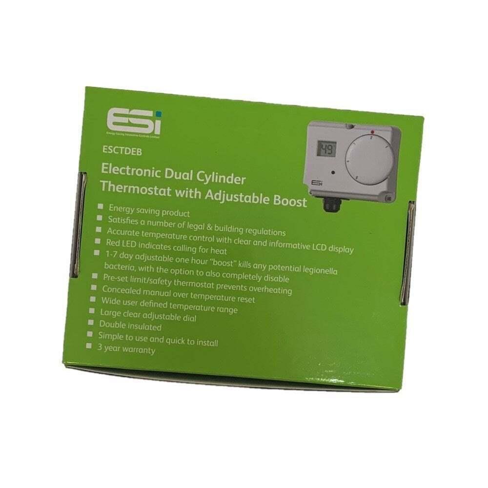 ESI Electronic Dual Hot Water Energy Saving Cylinder Thermostat ESCTDEB
