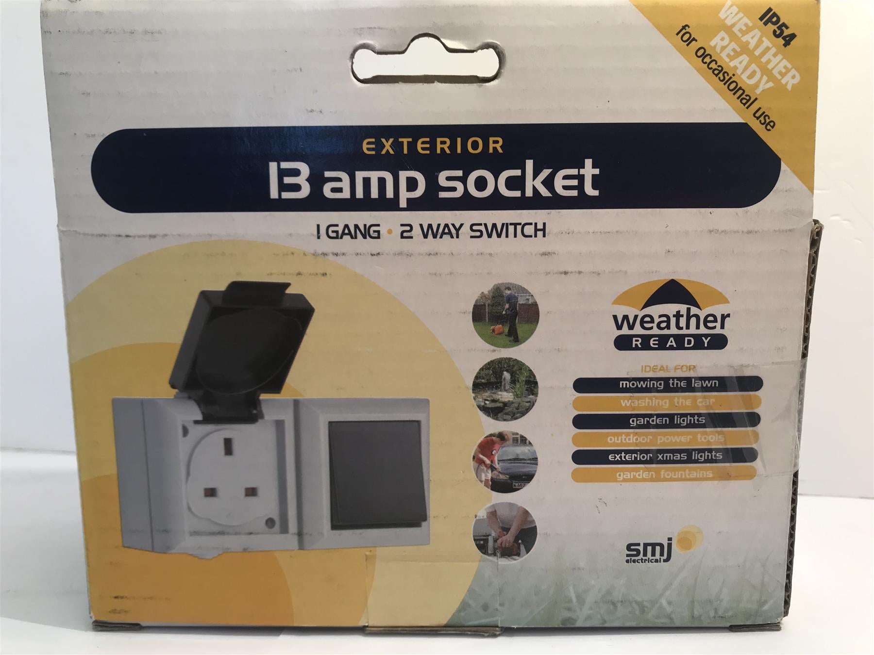 SMJ IP54 13Amp 1-Gang, 2-Way Exterior Socket