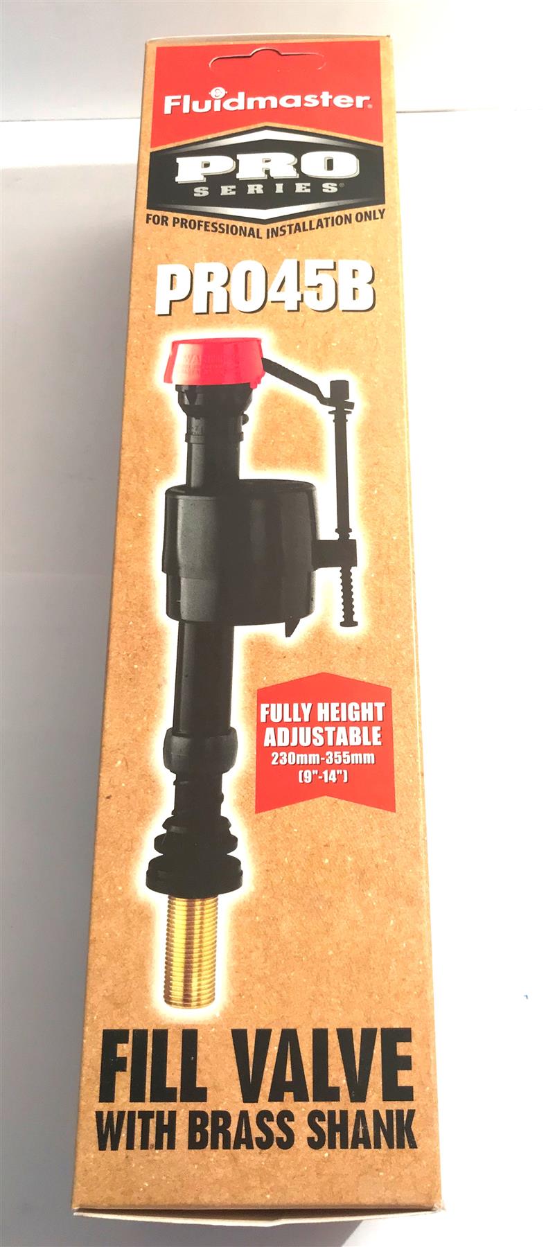 Fluidmaster Black PRO45B Fill Valve with Brass Shank