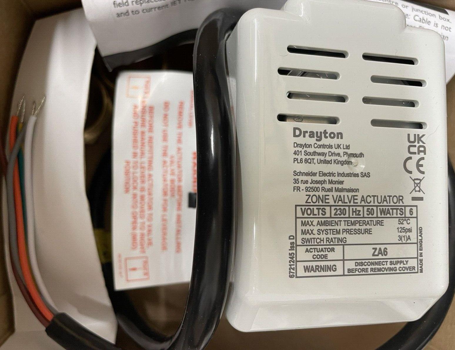 Drayton 28 mm Motorised 2 Port Zone Valve ZA6/779-2