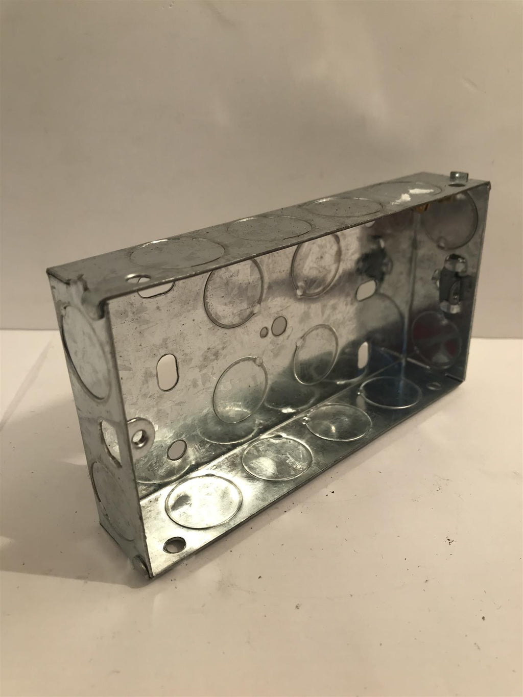 Flush Double Metal Switch & Back Box 2 Gang 25mm