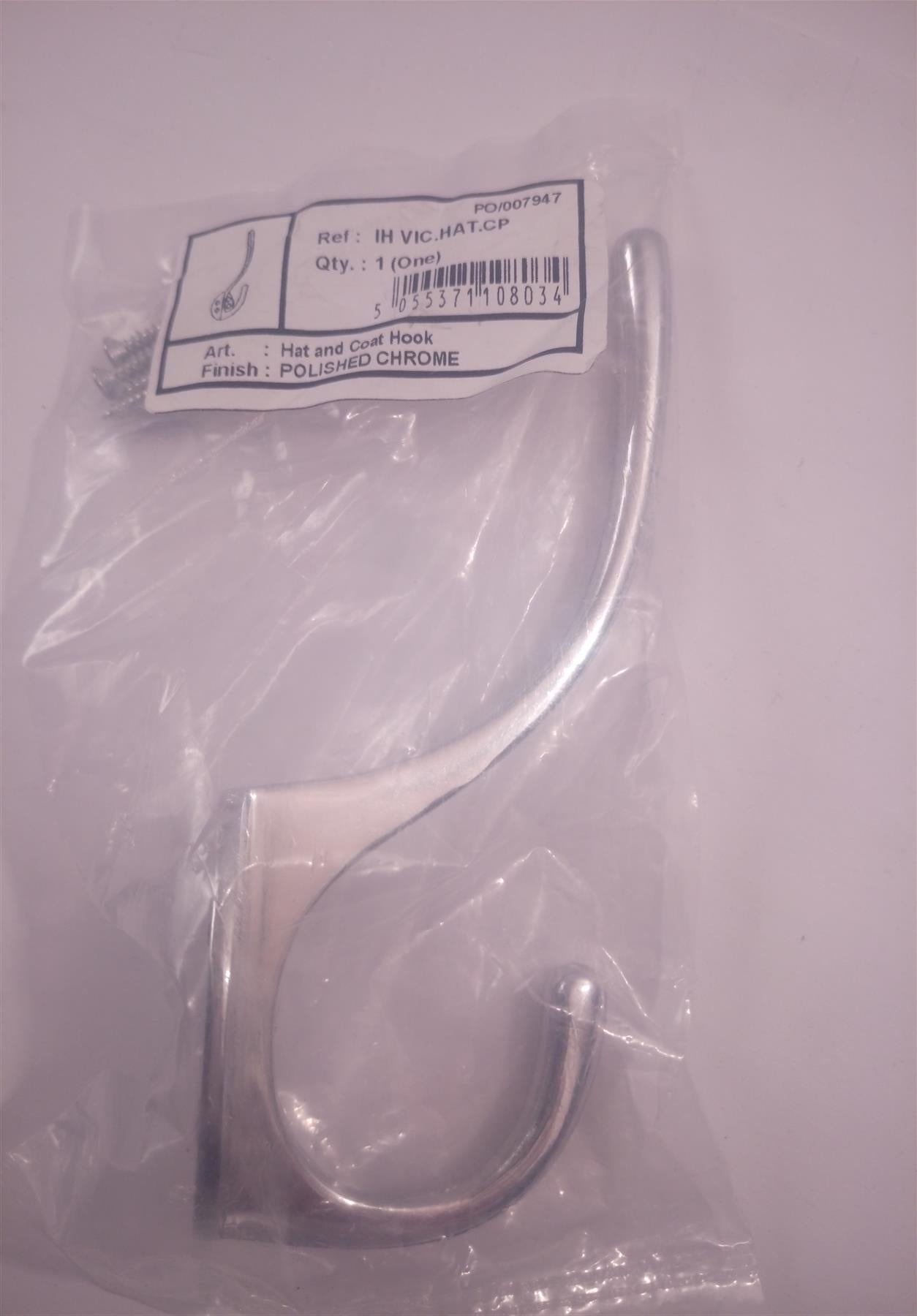 Polished Chrome Hat and Coat Hook