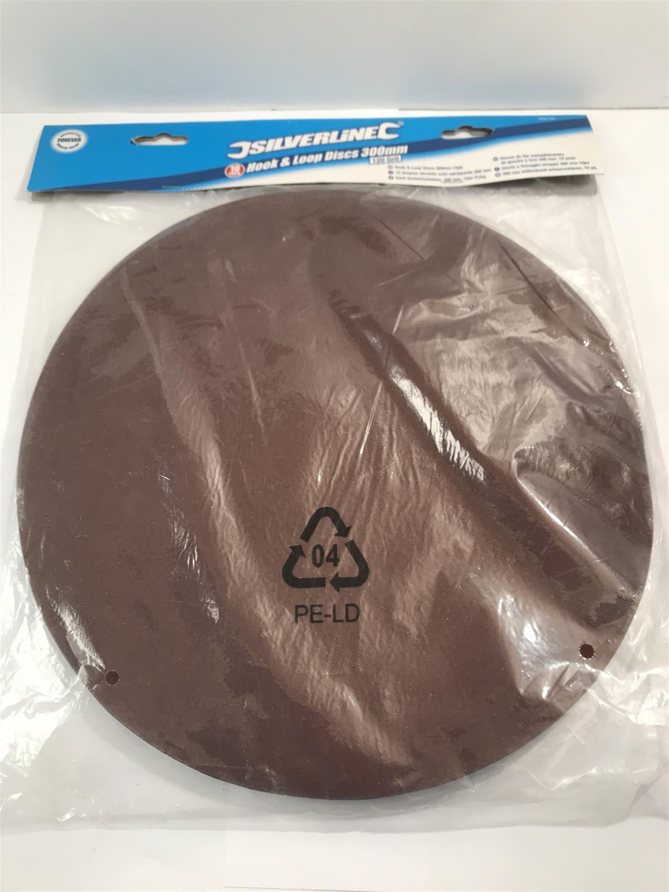 Silverline 436756 300mm 120 Grit Hook & Loop Discs 300mm 10pk