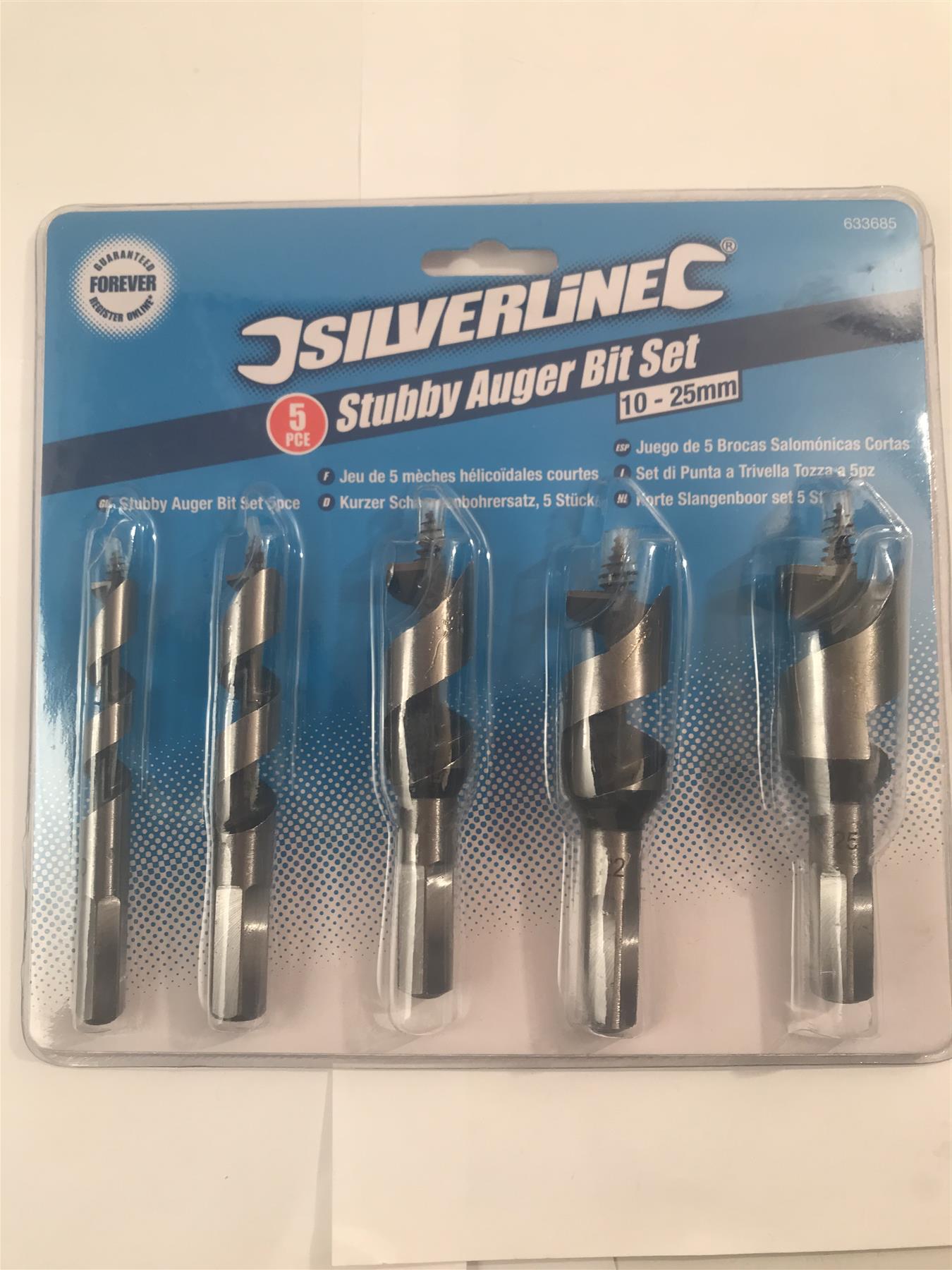 Silverline 5pc Stubby Auger Bit Set 10-25mm  633685