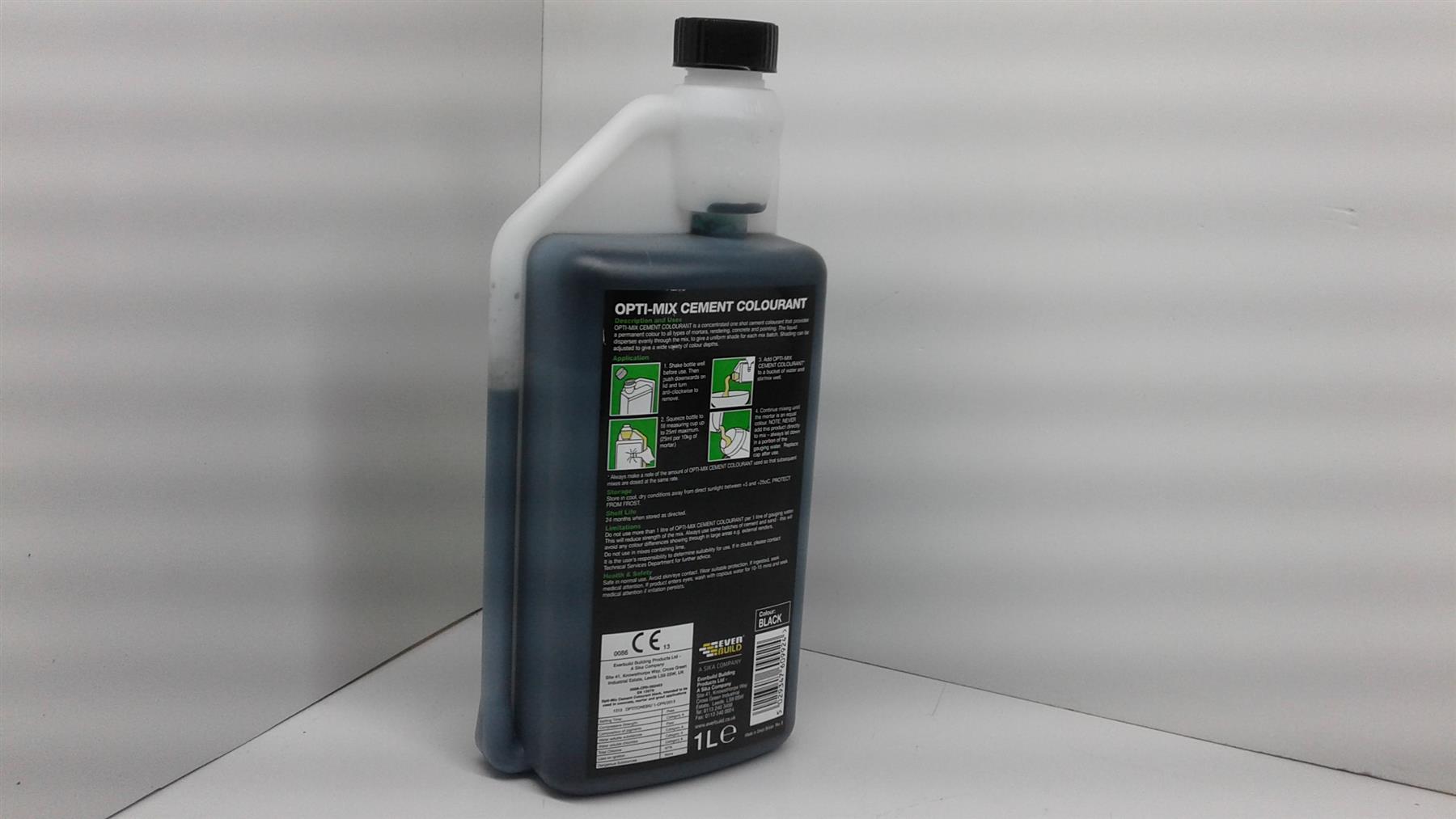 Everbuild Opti-Mix Cement Colourant Super Concentrated, Black, 1 Litre