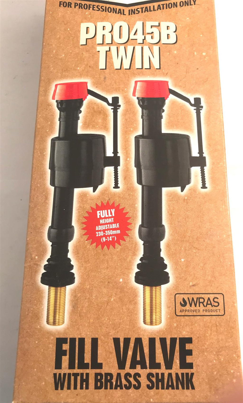 Fluidmaster PRO45B 1/2" BSP Brass Thread Telescopic Bottom Inlet Float Valve x 2