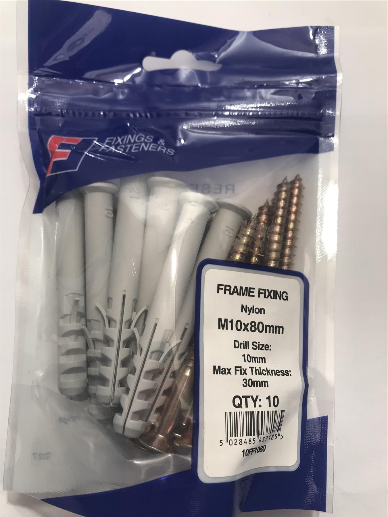 Forgefix Frame Fixing M10 x 80mm (Pk10) 10FF1080