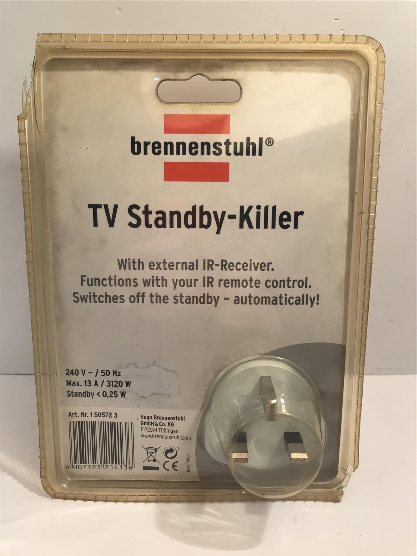 Brennenstuhl TV Standby Killer with External IR Receiver  1505723