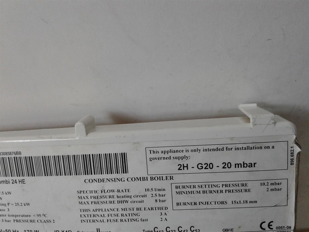 MAIN COMBI HE 24 BOILER CONTROL PANEL FRONT WHITE COVER