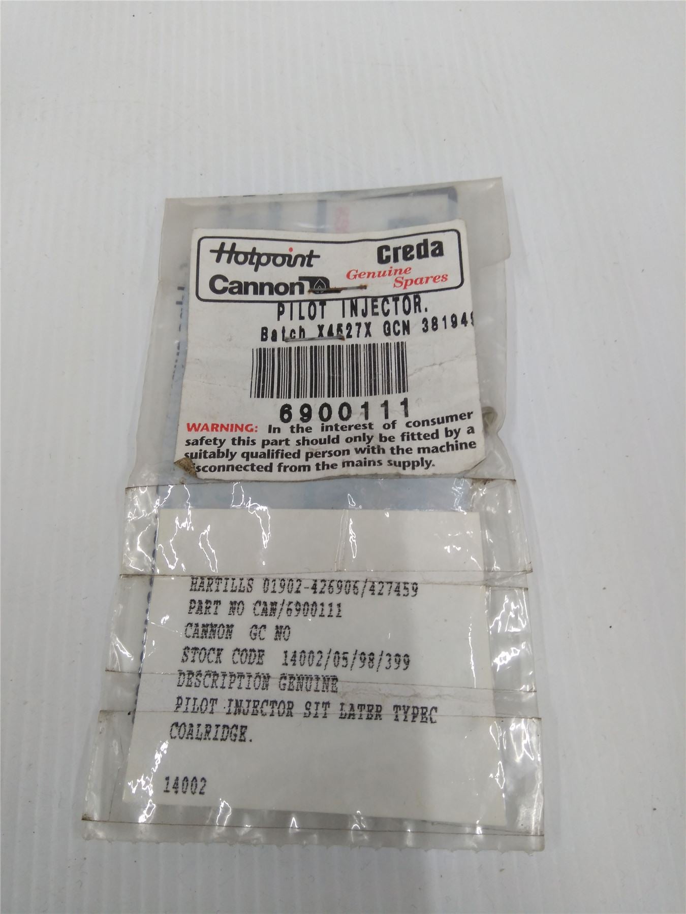 NEW CANNON COOKER Pilot Injector 6900111 COALRIDGE MANOR C00244385