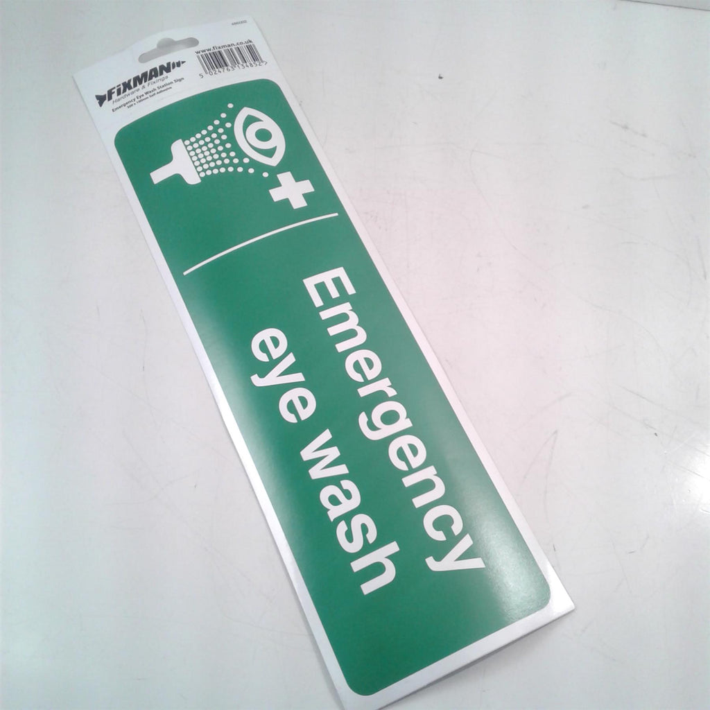 Fixman Emergency Eye Wash Station 300 x 100mm Adhesive Sign