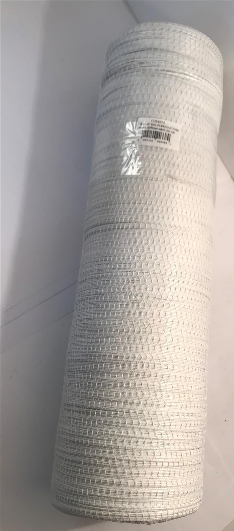 PVC Flexi-Ducting 15m x 4" - Dryer Extractor Bathroom Shower Cooker Fan