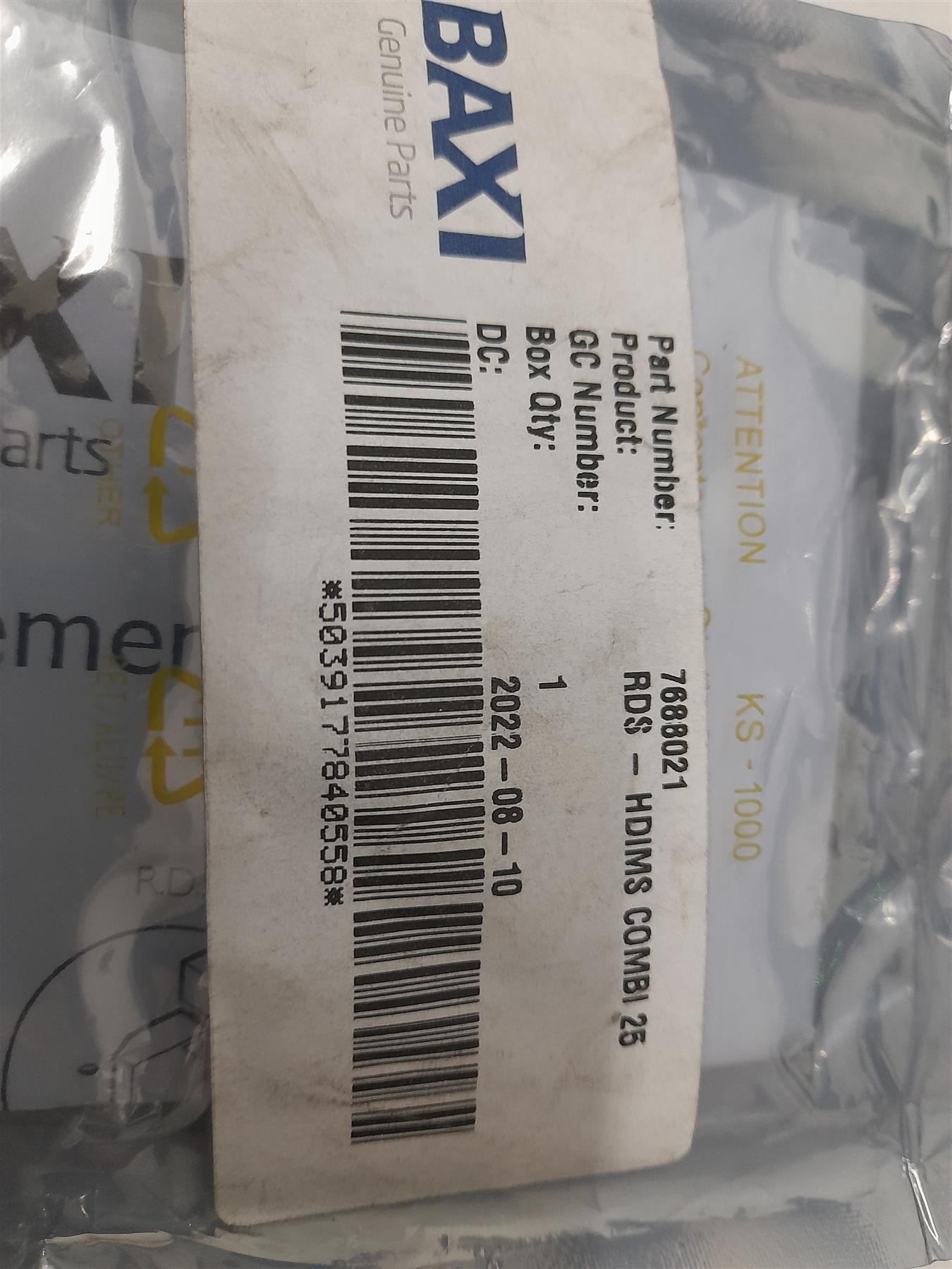 BAXI MAIN ECO COMPACT 25 RDS KEY COMBI 7688021