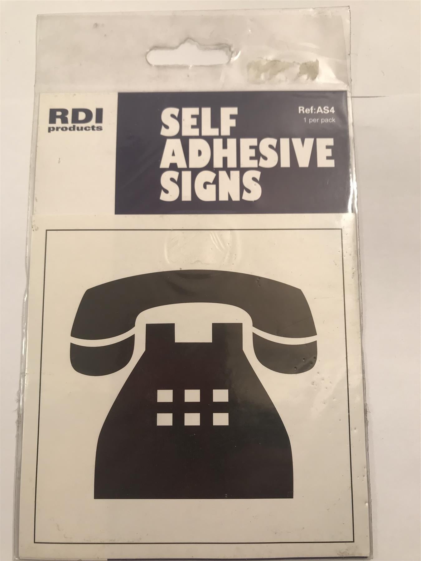 RDI Self Adhesive Telephone Sign 4½ x 4½"  AS4