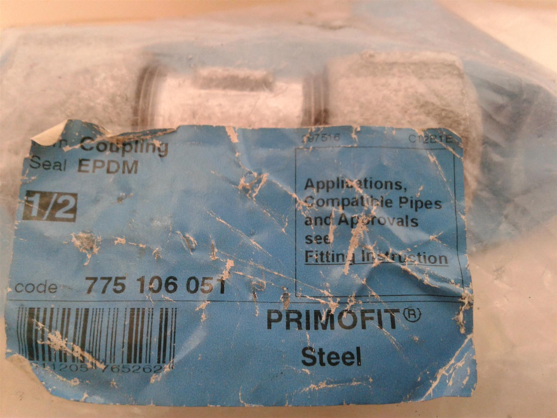 NEW PRIMOFIT GALVANISED STEEL COUPLING PIPE 1/2" 775106051