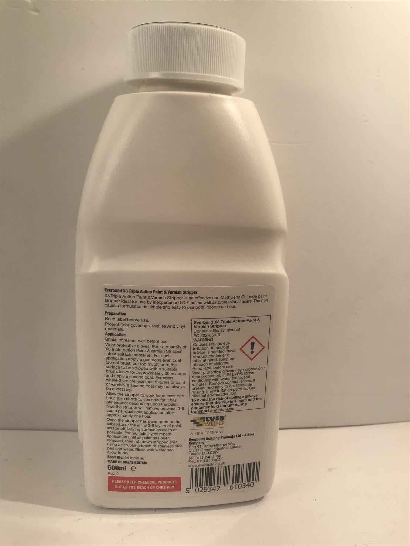 Everbuild  X3 Triple Strength Paint & Varnish Stripper 500ml
